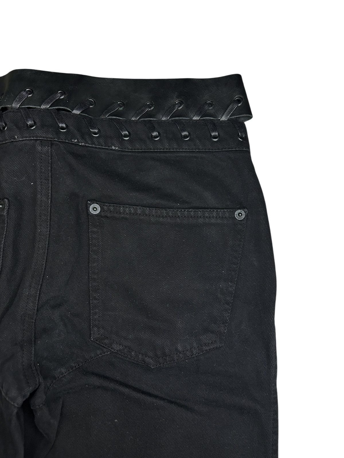 McQ Alexander McQueen 00s Leather Belted Jeans Size 26" / US 2 / IT 38 - 10 Thumbnail