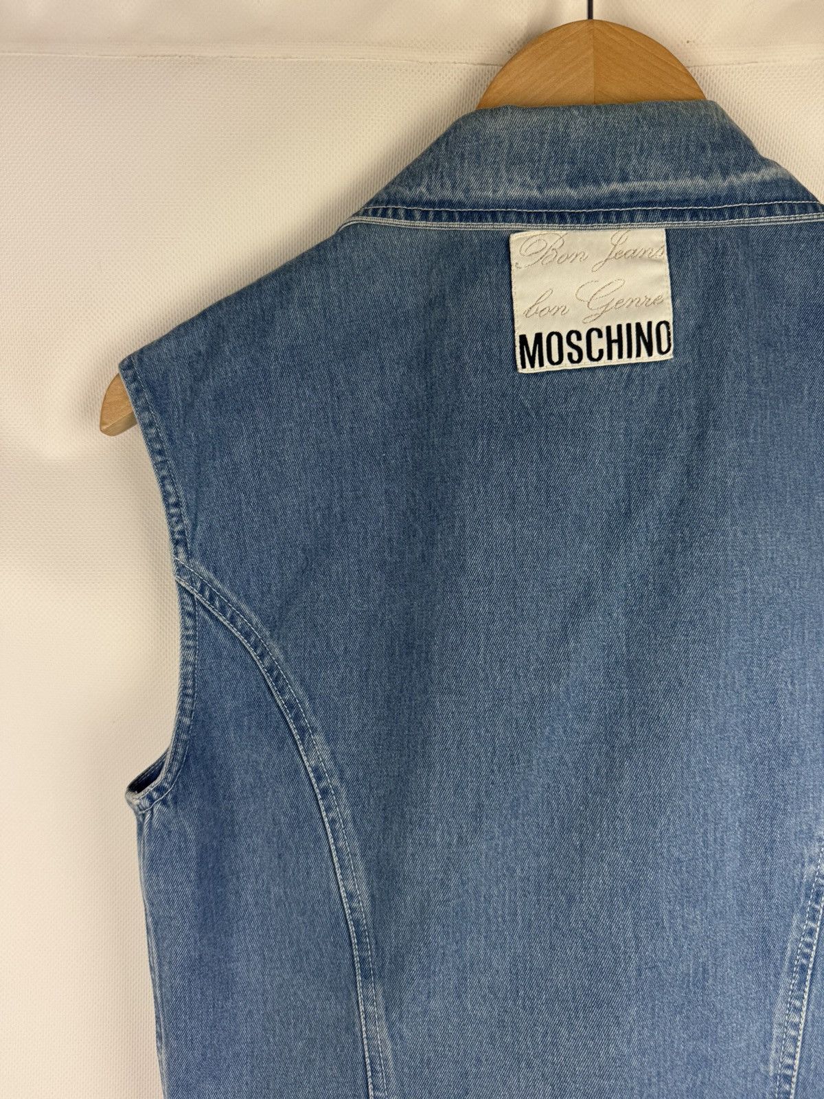 Moschino × Vintage Moschino Jeans VTG Denim Sleeveless Vest Jacket Waistcoat Size XL / US 12-14 / IT 48-50 - 17 Thumbnail