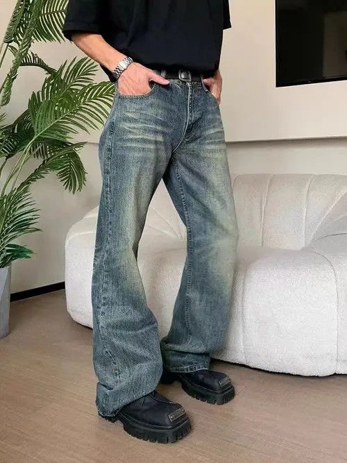 VIBE Doing old casual vintage loose washed micro flare jeans Size US 30 / EU 46 - 1 Thumbnail