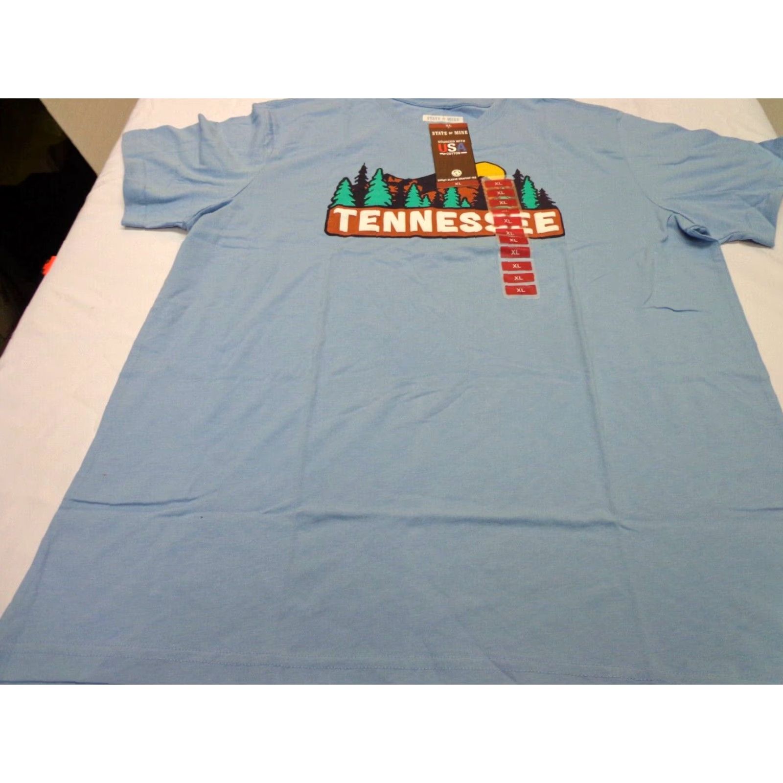 Vintage State of Mine T-Shirt Tennessee Mountain Graphic Blue XL Men Size US XL / EU 56 / 4 - 2 Thumbnail
