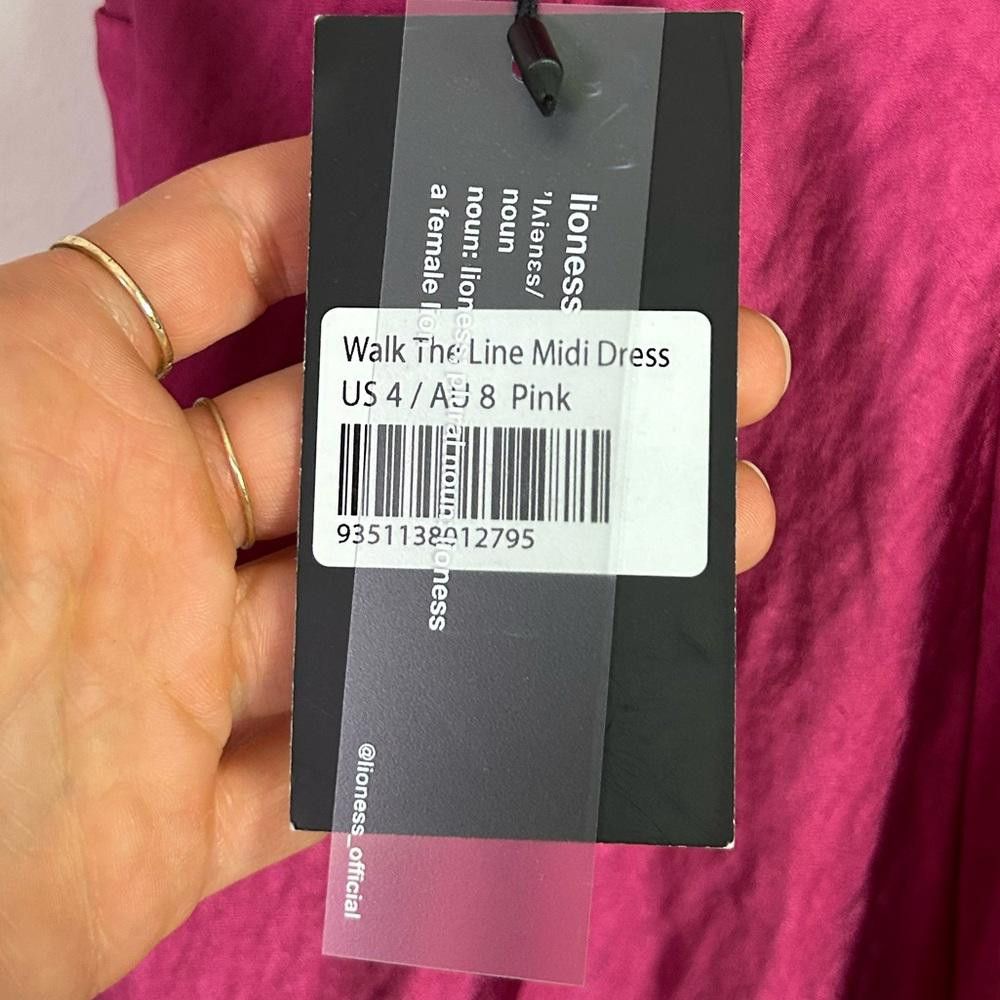 Lioness Lioness l NWT Walk The Line Satin Magenta Midi Dress Small Size S / US 4 / IT 40 - 12 Thumbnail