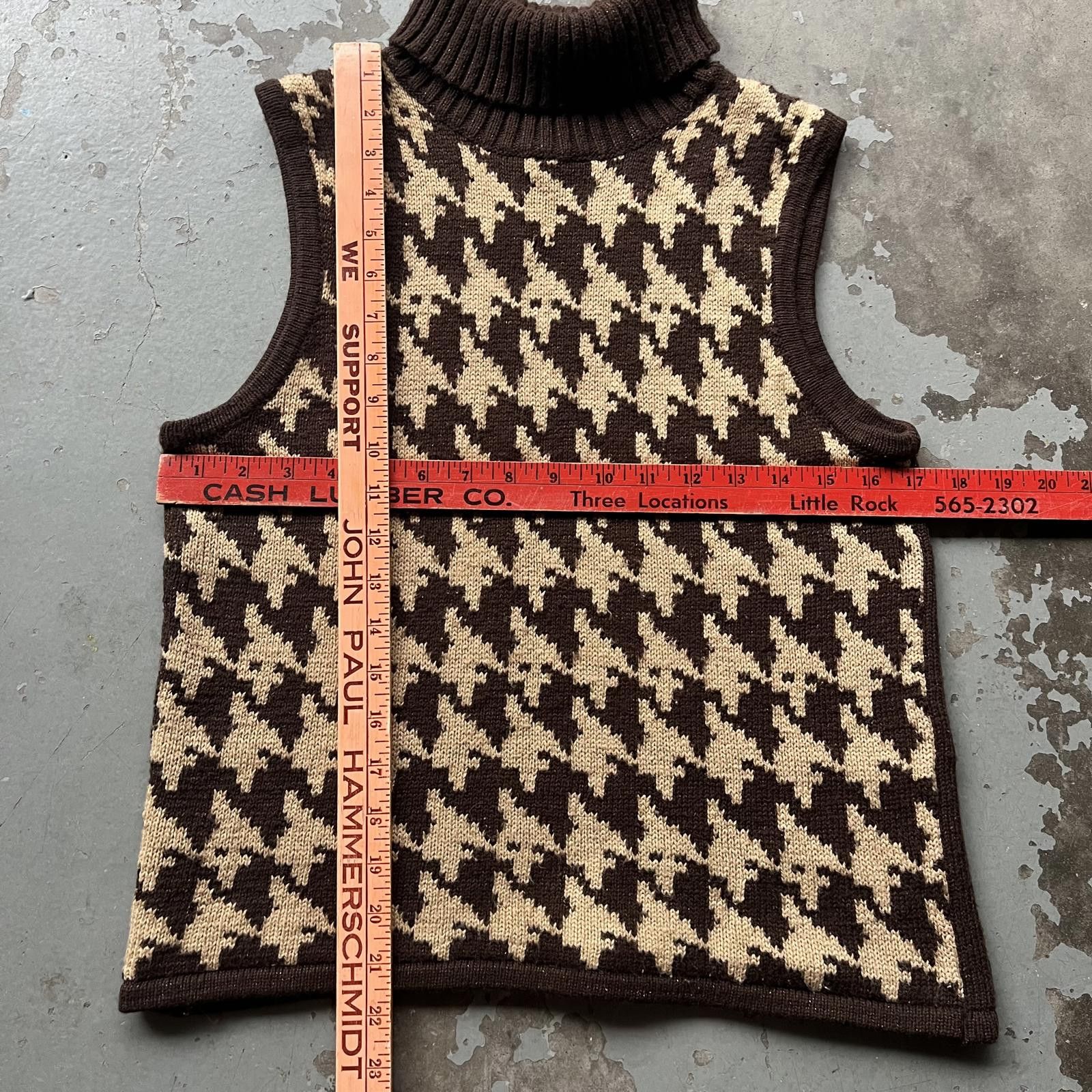 Vintage Vintage Unique 90s Chocolate Brown Glitter Knit Sweater Vest Size L / US 10 / IT 46 - 3 Thumbnail