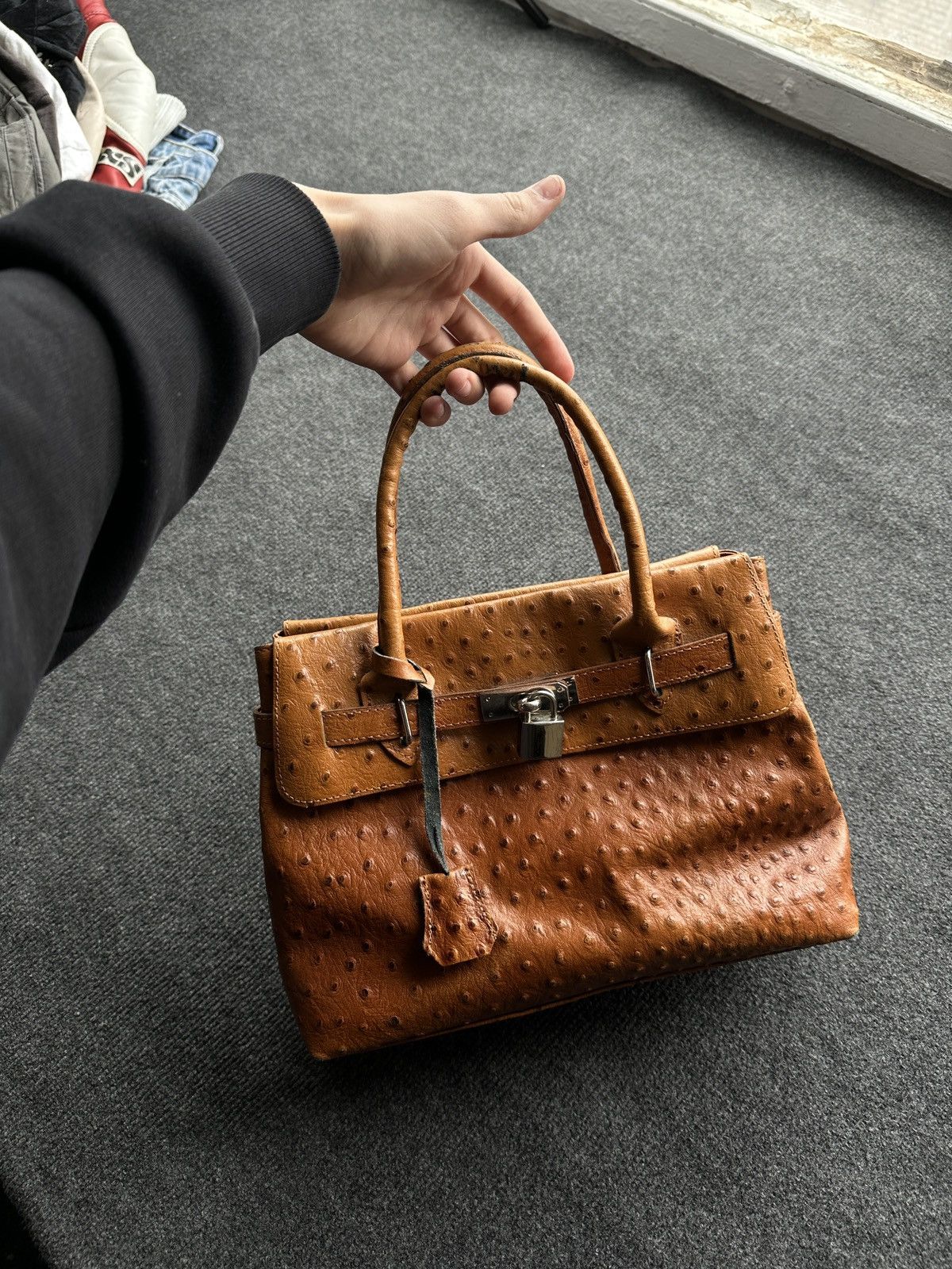 Other 🚨 WOMEN OSTRICH BROWN BIRKIN HAND BAG LUXURY kelly hermes Size ONE SIZE - 3 Thumbnail