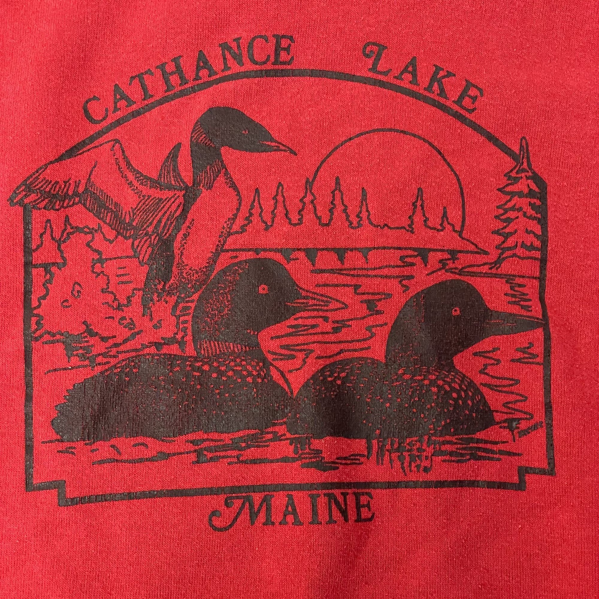 Russell Athletic Vtg Hoodie Cathance Lake MAINE Duck Hunting Sweatshirt Size US XL / EU 56 / 4 - 2 Thumbnail