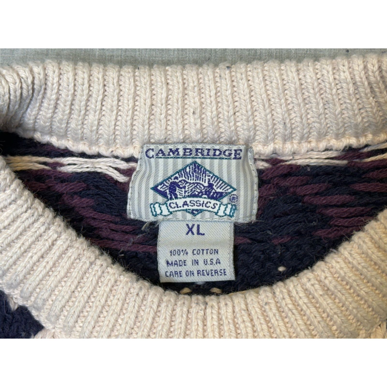 Vintage Vintage Cambridge Classics Knit Pullover Sweater XL 24x26 Size US XL / EU 56 / 4 - 3 Thumbnail