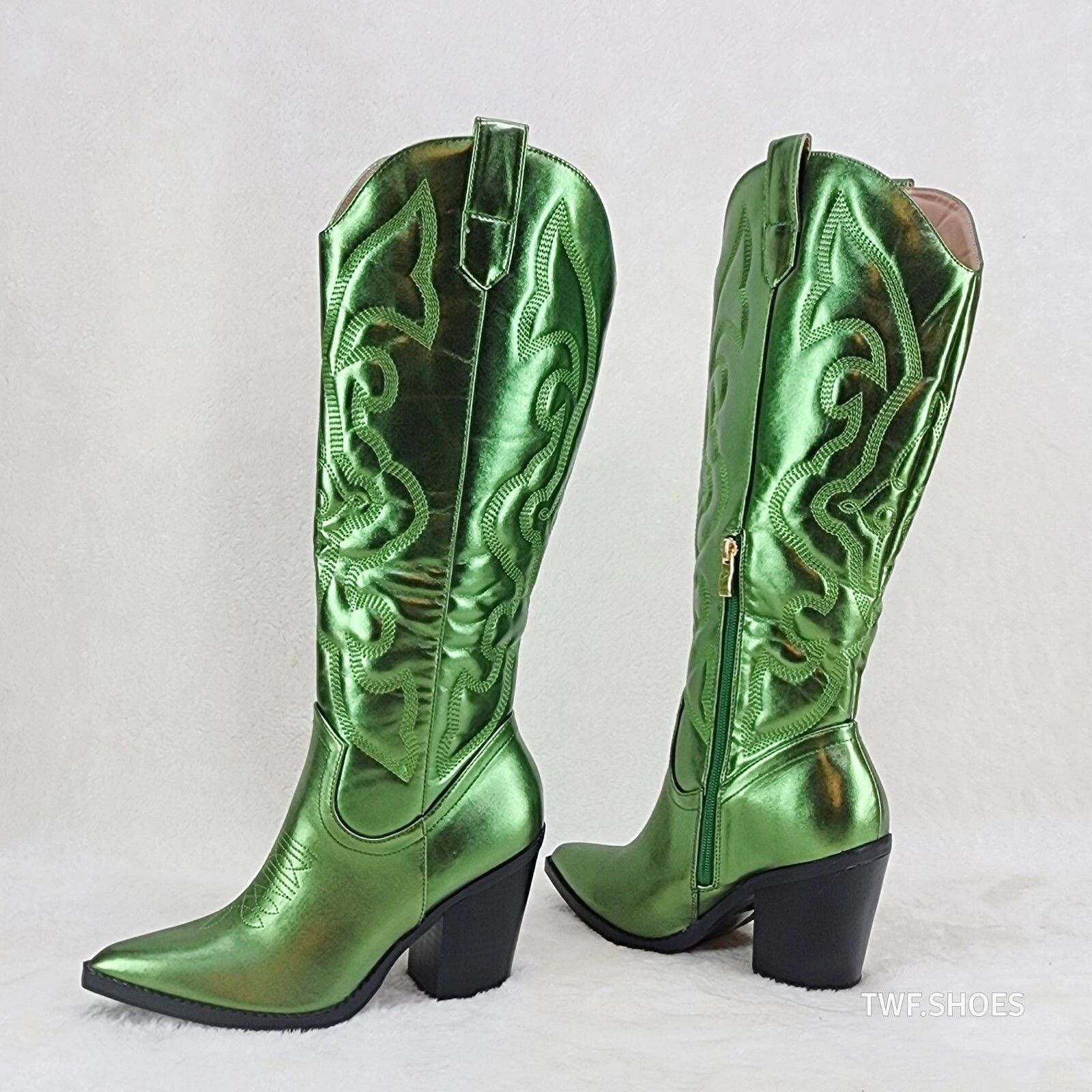 Other Electric Cowboy Brush Metallic Matte Western Knee High Cowgi Size US 7 / IT 37 - 1 Thumbnail