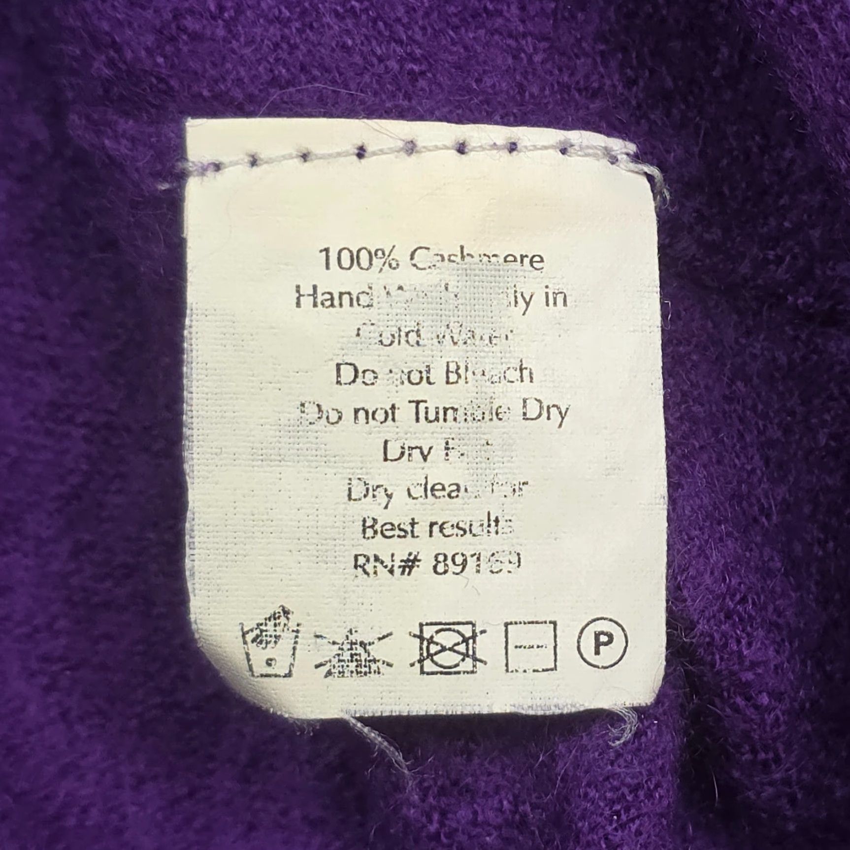 Vintage ATM Cashmere Sweater Women's XL Purple V-Neck Pullover Long Sleeve Knit 100% Cashmere Womens XL Purple V-Neck Sweater Size XL / US 12-14 / IT 48-50 - 7 Thumbnail