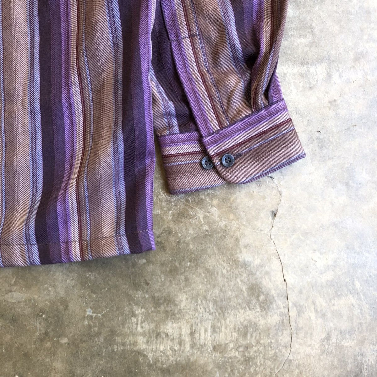 Japanese Brand 1990s Crocodile Stripe Button Up Shirt Vintage Style Size US L / EU 52-54 / 3 - 9 Thumbnail
