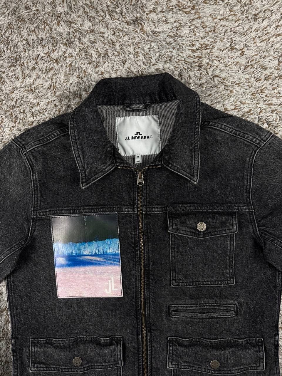 J.Lindeberg J.Lindeberg Full Zip Denim Black Jacket Size US M / EU 48-50 / 2 - 2 Thumbnail