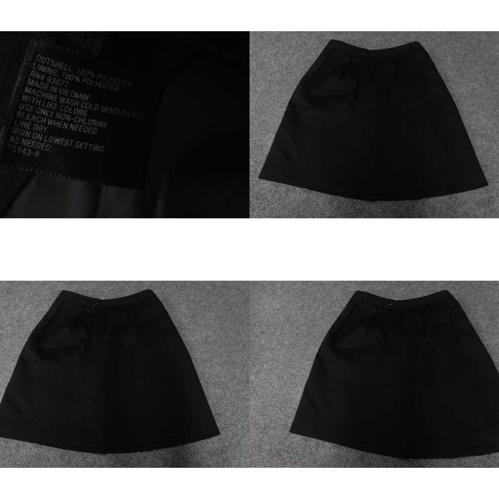 Worthington Worthington Womens Skirt 10 black A-Line Knee Length Zip Size 32" / US 10 / IT 46 - 8 Thumbnail