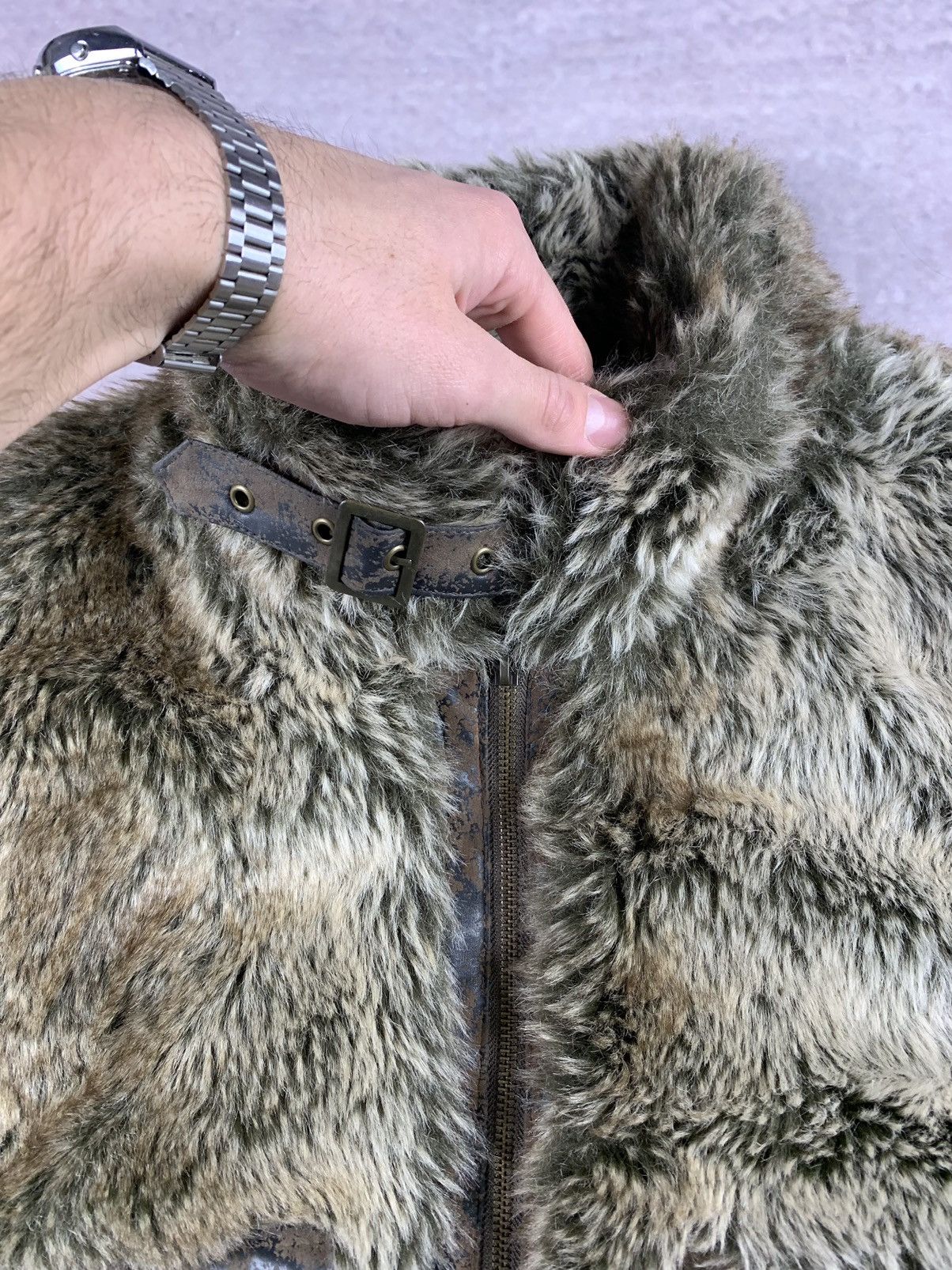 If Six Was Nine 💥Y2k Vintage Fluffy Fur Faux LGB IfSixWasNine Vest Jacket Size US L / EU 52-54 / 3 - 3 Thumbnail