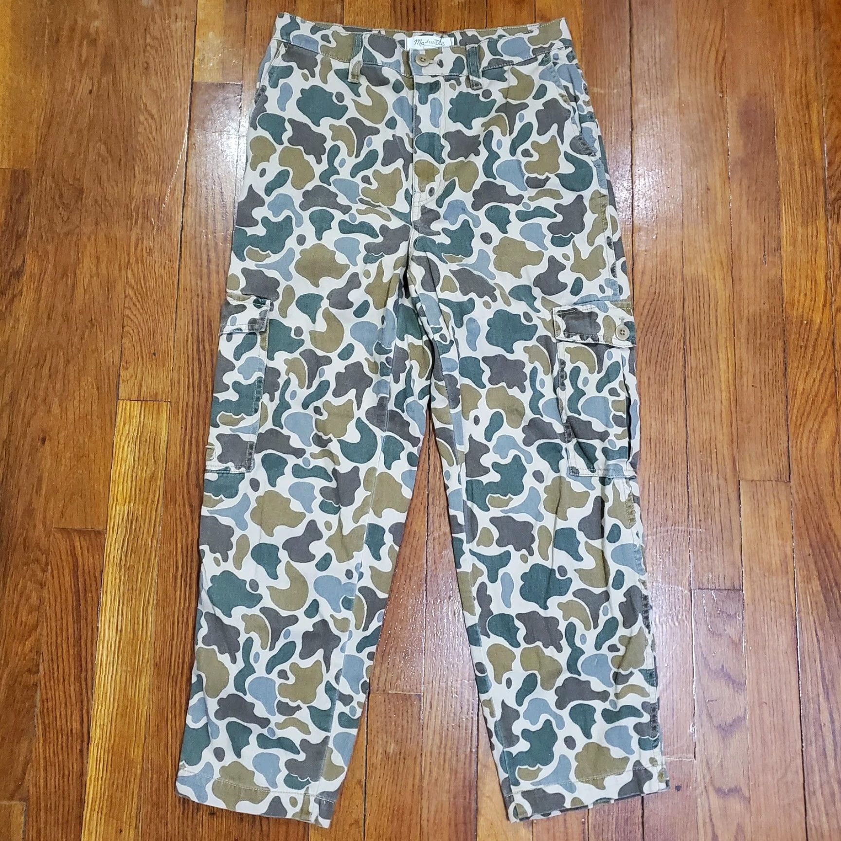 Madewell Madewell Cargo Pants Womens 25 Multicolor Camo Twill Straight Leg Casual Pockets Size 42" / US 20 - 4 Thumbnail