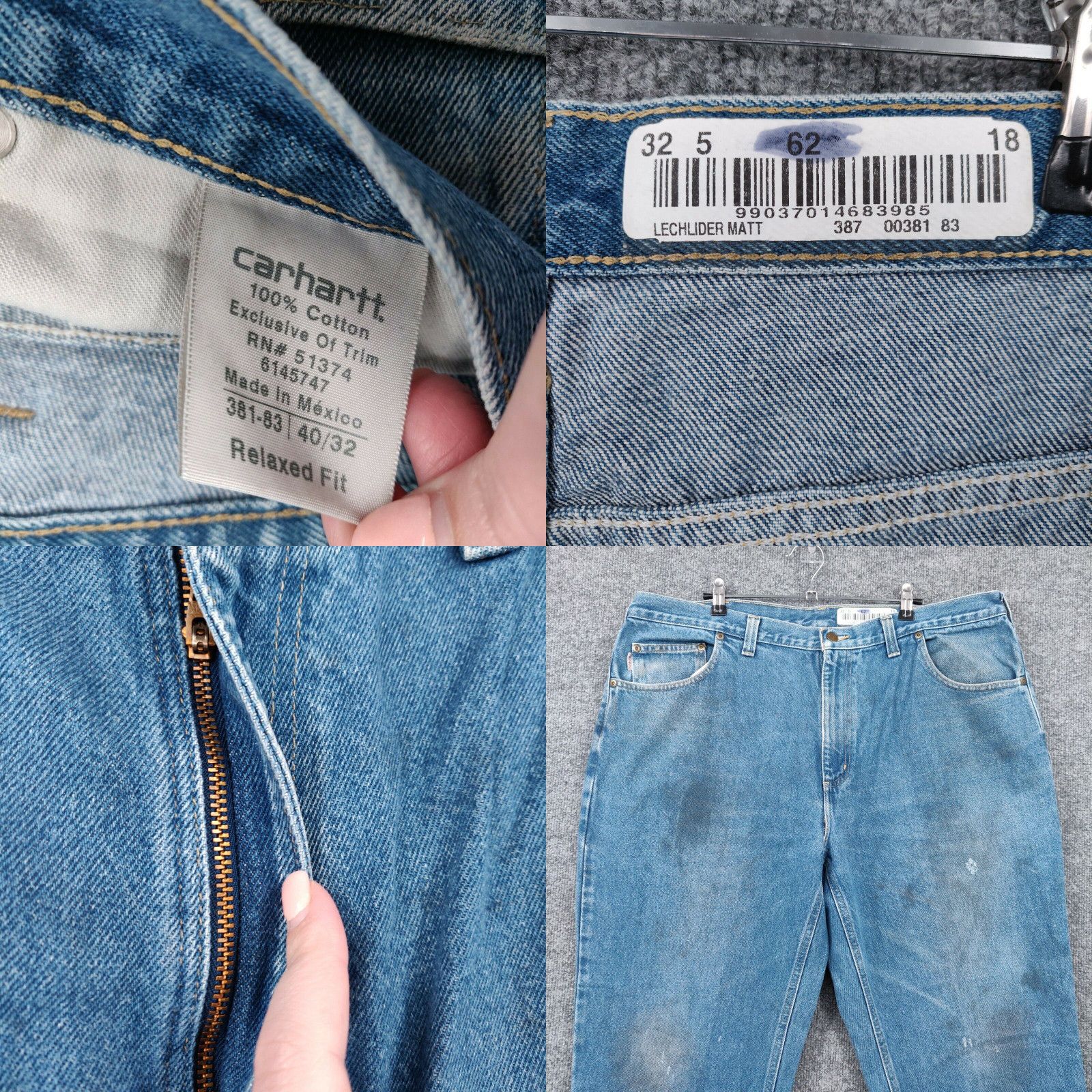 Carhartt Carhartt Men Jeans 40x32 Mid Rise Straight Relaxed Fit Denim Size US 40 / EU 56 - 4 Thumbnail