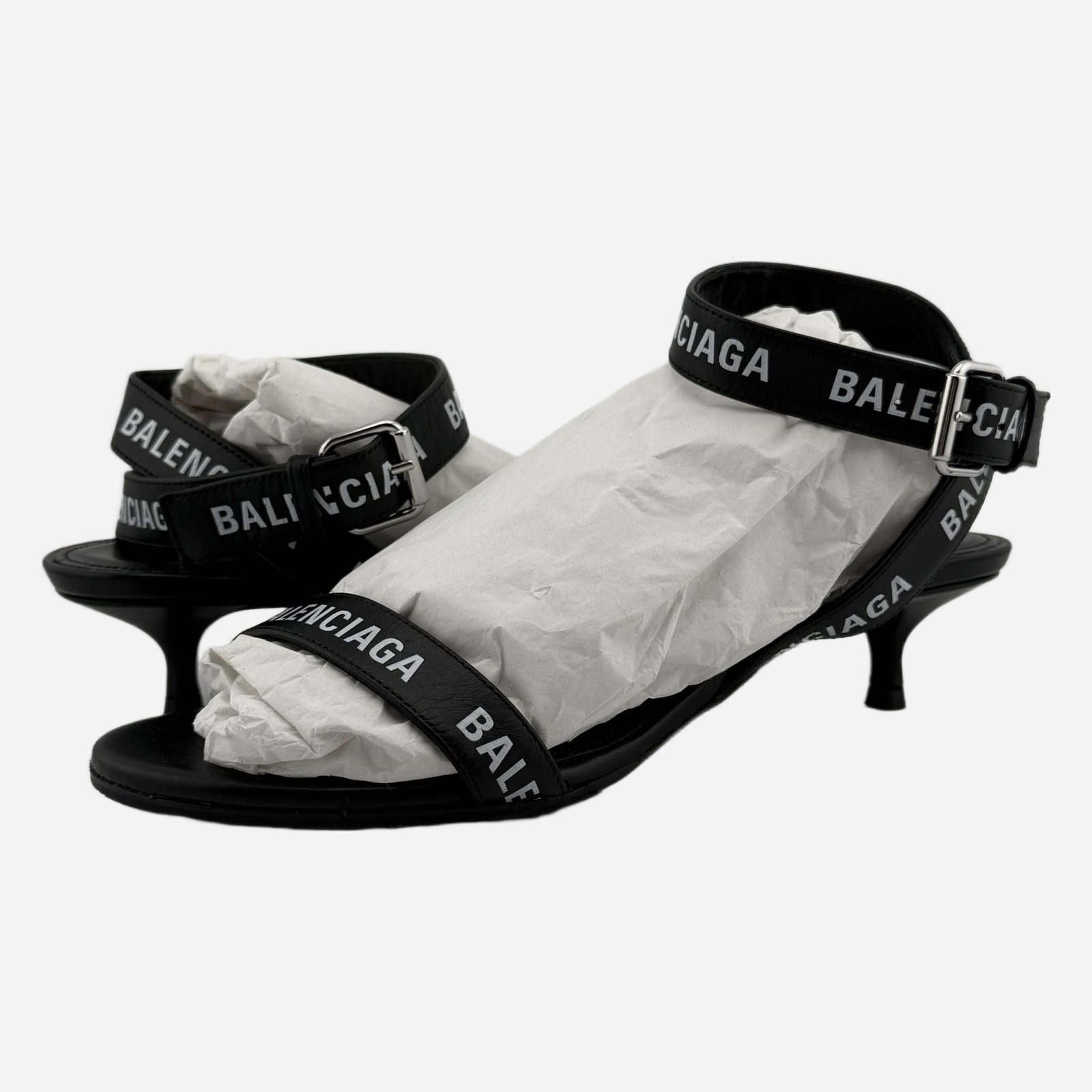 Balenciaga Balenciaga Logo Leather Sandal 36EU New with Box Size US 6 / IT 36 - 2 Thumbnail