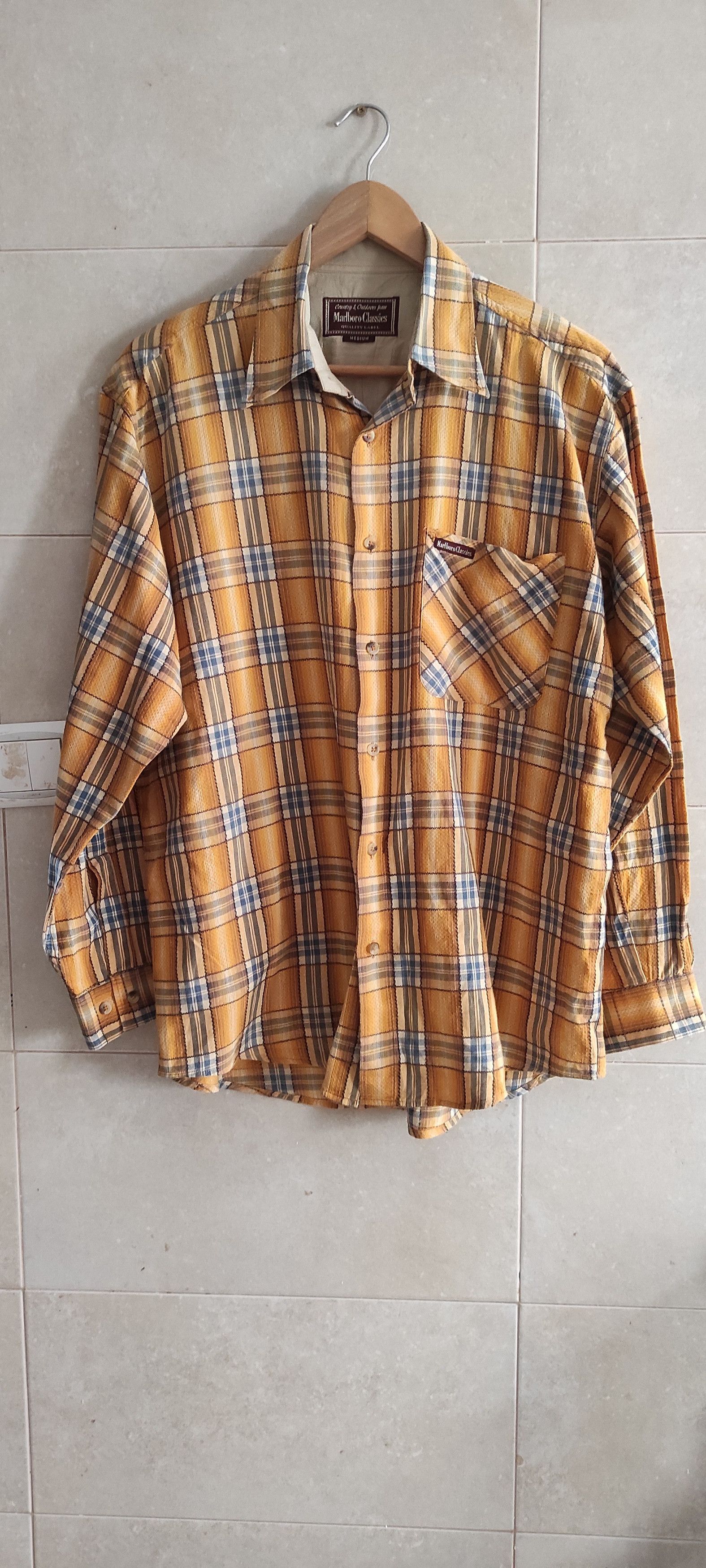 Marlboro × Marlboro Classics × Vintage Marlboro Classics Flannel Shirt 80s Heavy Textured Western Size US L / EU 52-54 / 3 - 1 Thumbnail