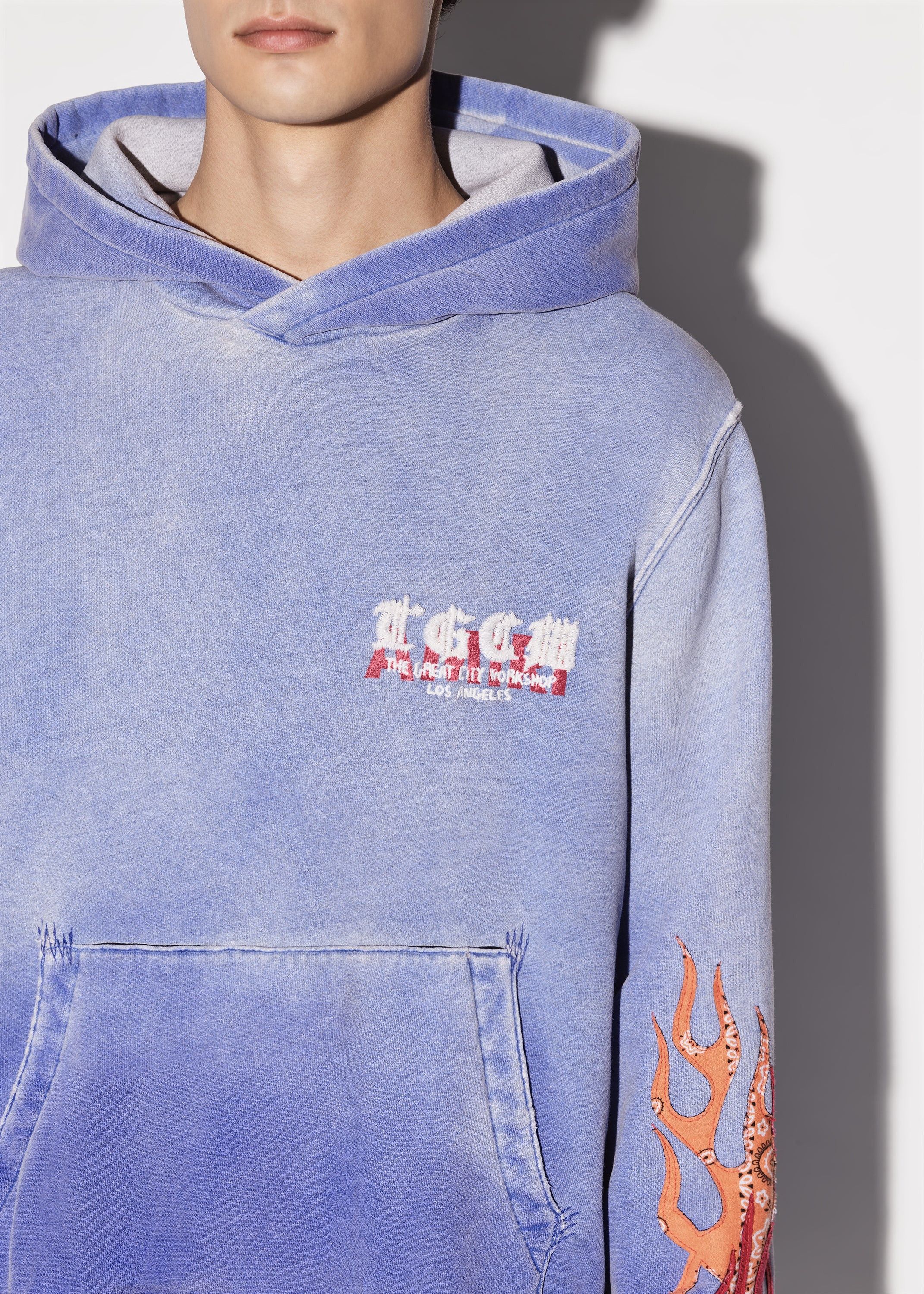 Amiri o1mle0925 T.G.C.W Flames Hoodies in Blue Size US S / EU 44-46 / 1 - 5 Thumbnail