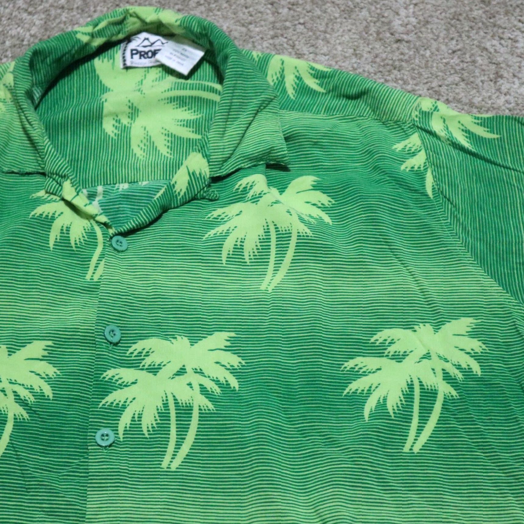 Vintage VINTAGE Profile Shirt Hawaiian Button-Up Men 2X Green Short Sleeve Button Down 80s 90s Aloha Beach Summer Comfort Casual Party/Cocktail Travel Womens? Size US XXL / EU 58 / 5 - 2 Thumbnail