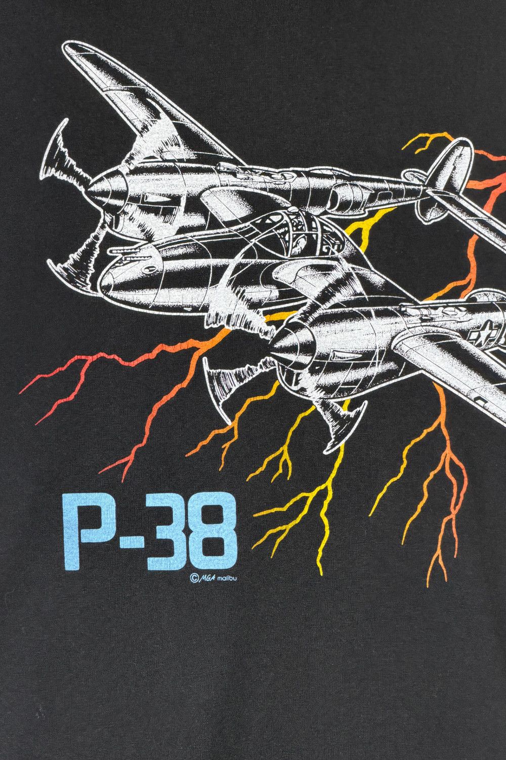Hanes Vintage P-38 Lightning Aircraft Tee USA Made Single Stitch Size US XL / EU 56 / 4 - 5 Thumbnail