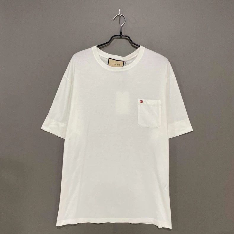 Gucci White Pocket Logo Short Sleeve T-Shirt-dmc Size US XXL / EU 58 / 5 - 1 Thumbnail