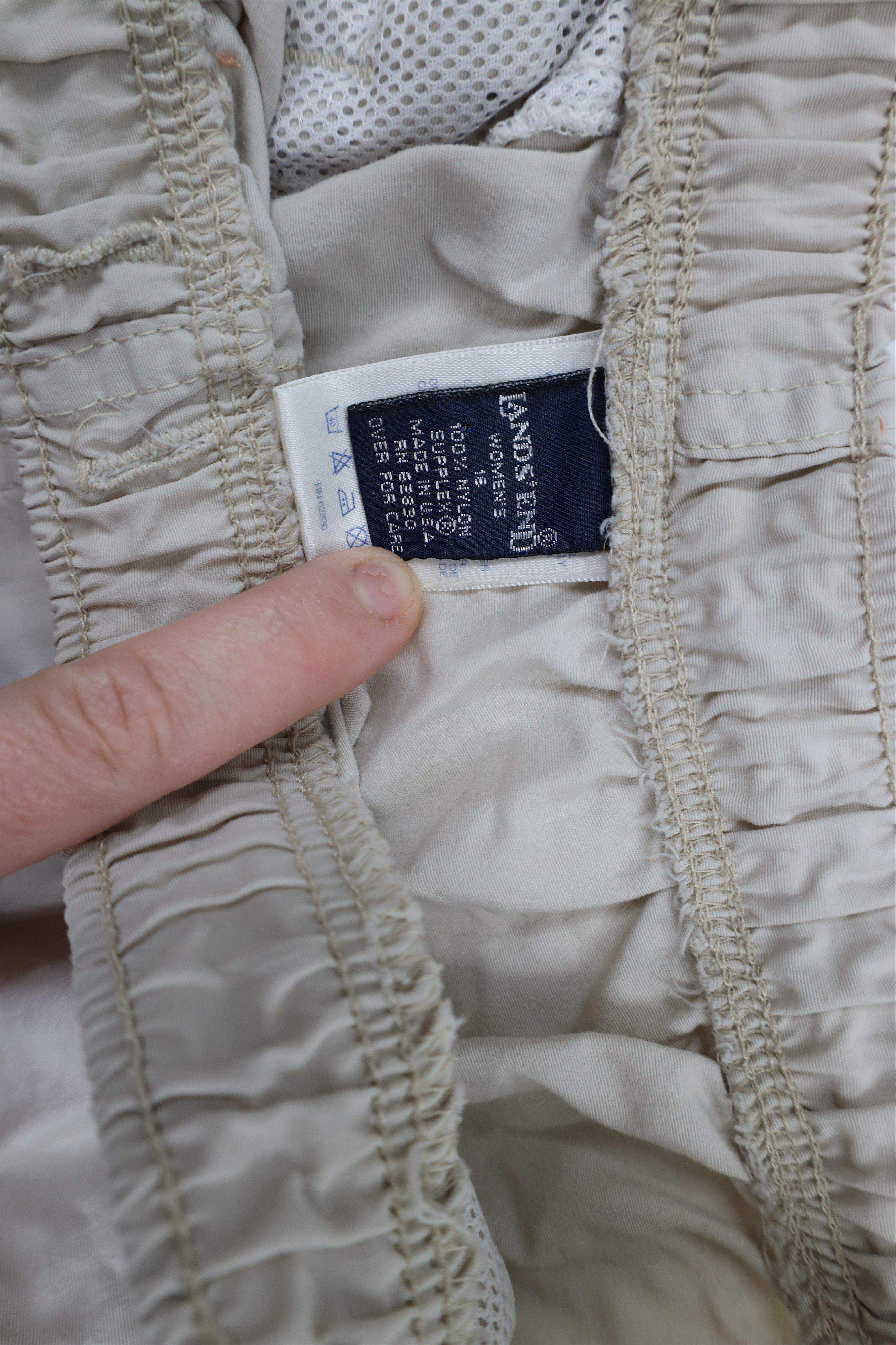 Lands' End × Vintage Vintage 90s Lands End Blank Wide Leg Windbreaker Pants USA Size 30" / US 8 / IT 44 - 5 Thumbnail