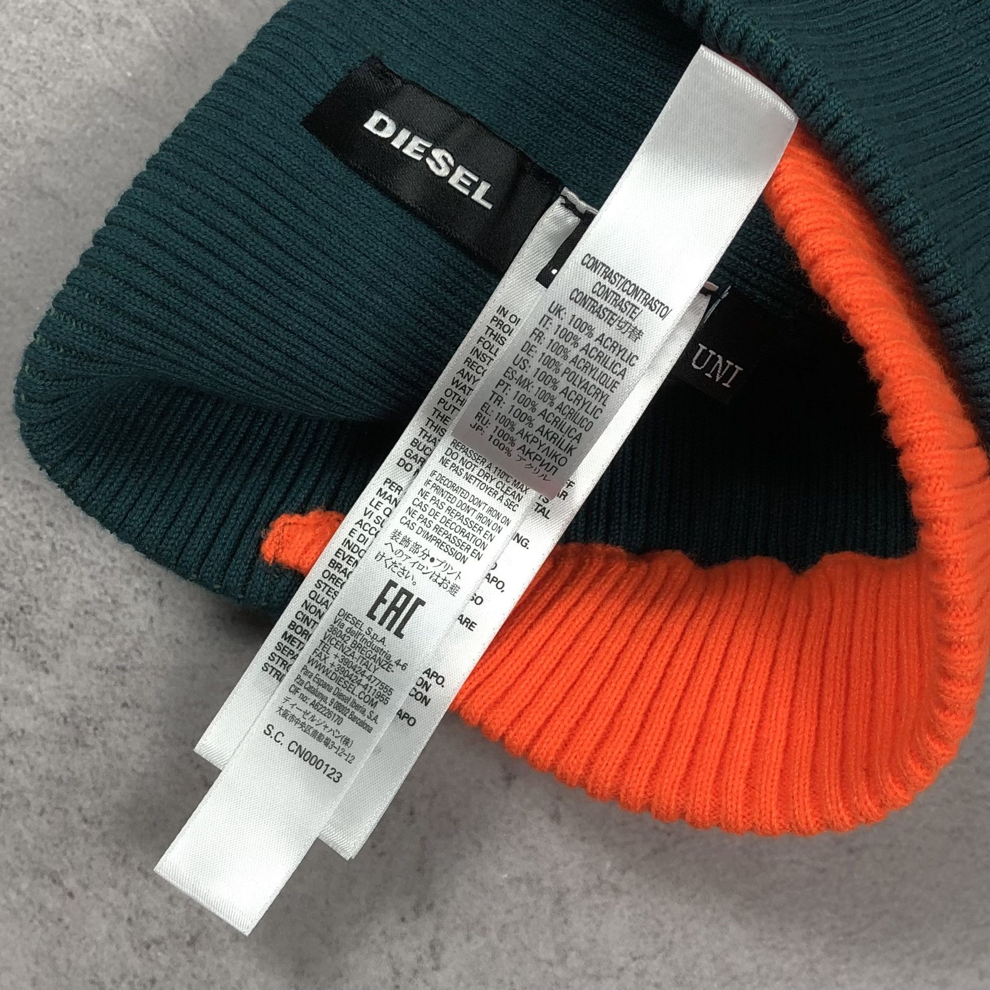 Diesel Diesel K-dobly Nylon Cotton Beanie Green Orange Ethiopia Hat Size ONE SIZE - 9 Thumbnail
