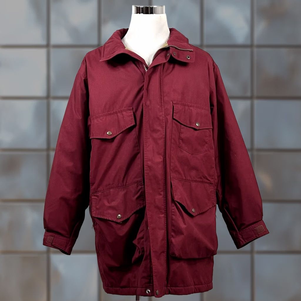 Lands' End Lands' End Jacket Red Flannel Lined Barn Coat Cotton Blend Full Zip Snap M Mens L Size US L / EU 52-54 / 3 - 1 Thumbnail