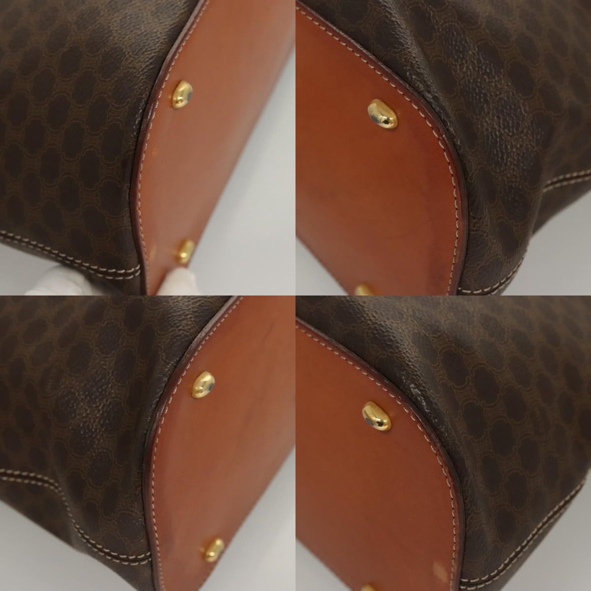 Celine CELINE Macadam Canvas Hand Bag Pvc Leather Brown Gold Size ONE SIZE - 10 Thumbnail