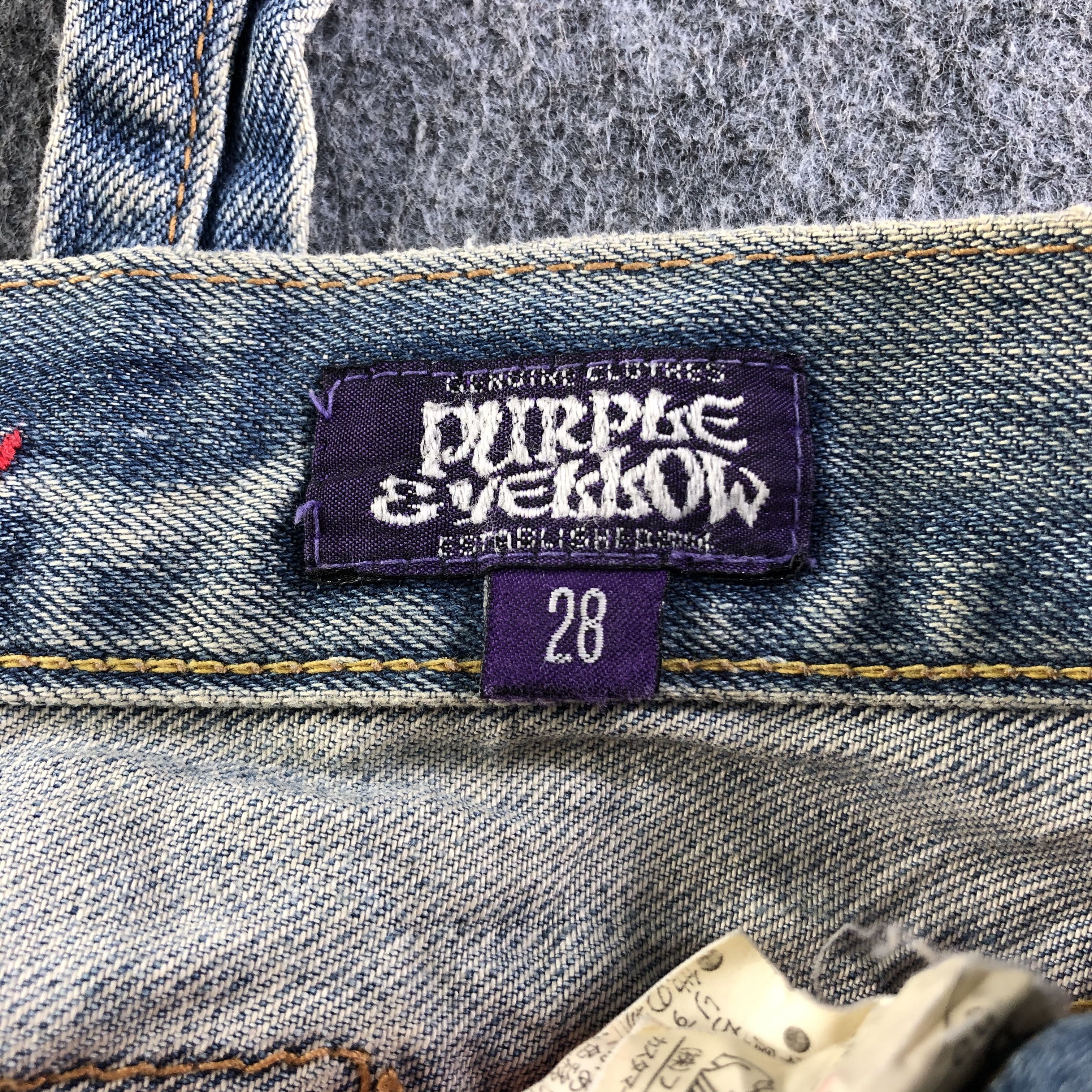 Japanese Brand Vintage Purple & Yellow Redline Jeans-J3846 Size US 32 / EU 48 - 12 Thumbnail