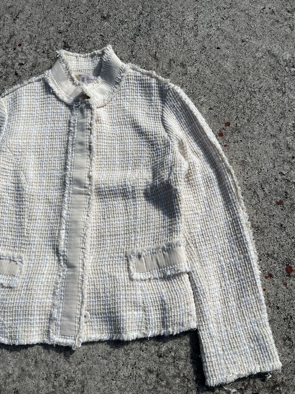 Pringle Of Scotland Pringle of Scotland Keegan Fringe Cropped Textured Jacket Size S / US 4 / IT 40 - 9 Thumbnail