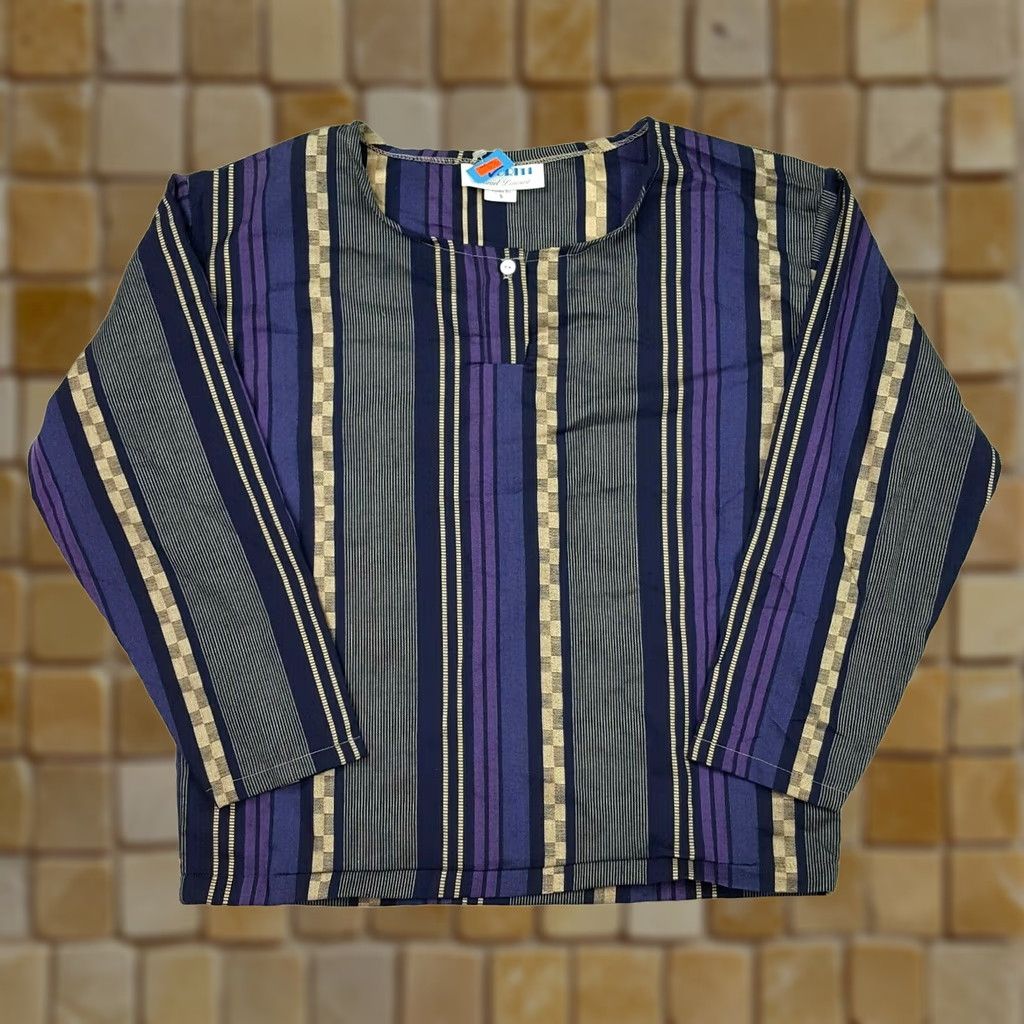 Vintage VINTAGE Daniel Laurent Purple Striped Polo Shirt Women Size S Casual 80s Preppy Golf Size S / US 4 / IT 40 - 1 Thumbnail