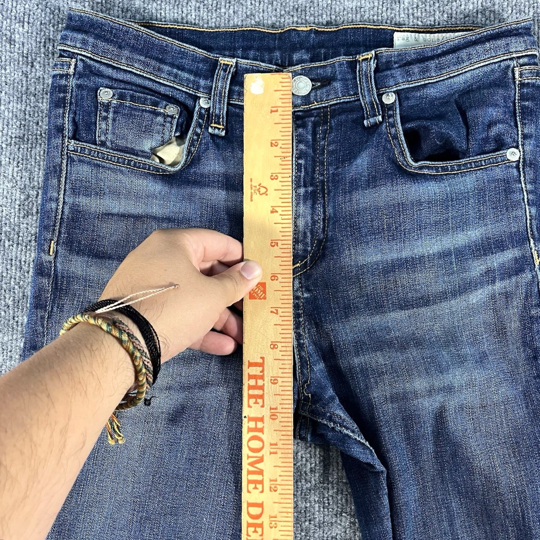 Rag & Bone Rag & Bone Women's Jeans Skinny High Rise 28 Blue Medium Wash Whiskers W1532K520ELC Size 28" / US 6 / IT 42 - 4 Thumbnail