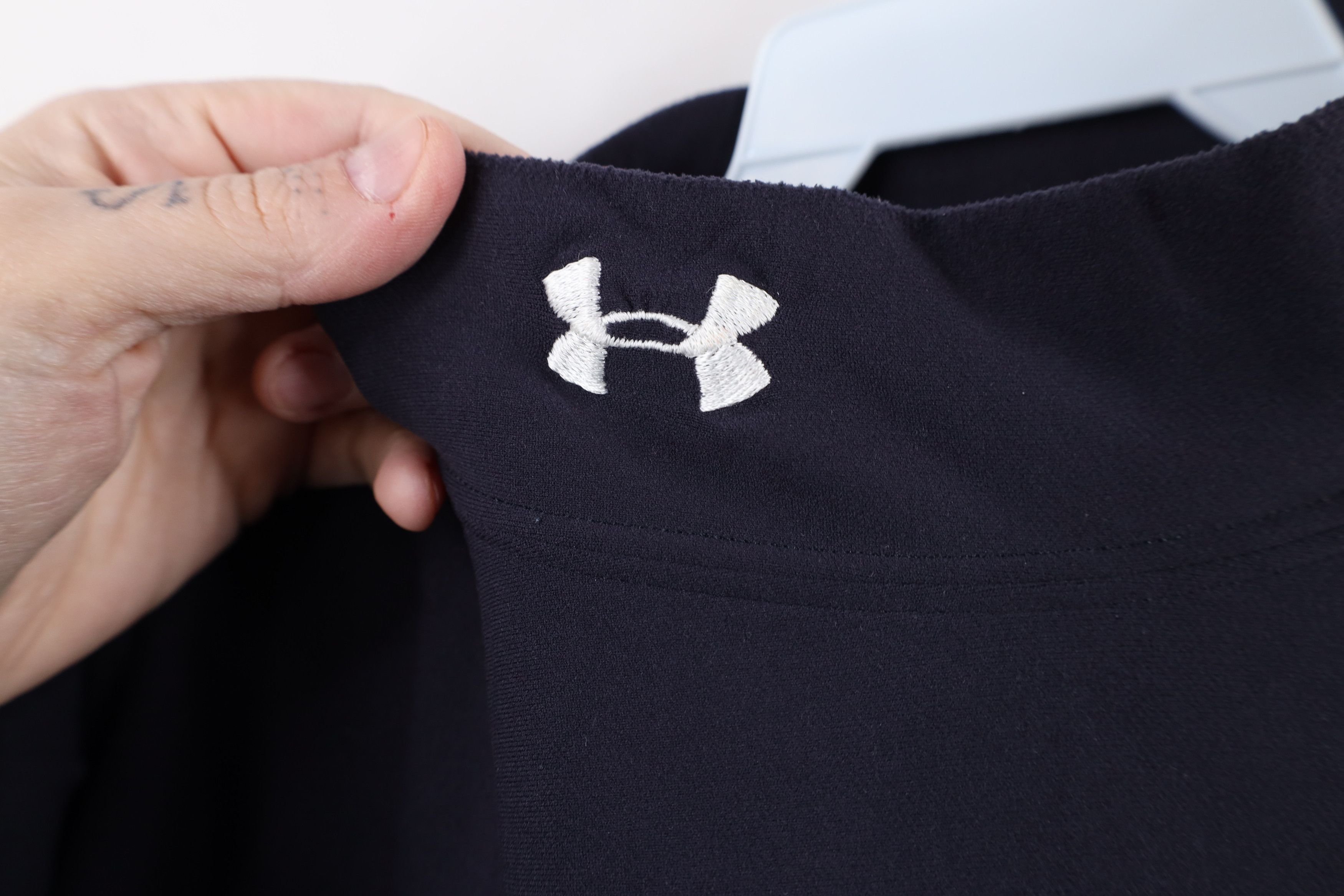 Under Armour × Vintage Vintage Under Armour Compression Mock Neck T-Shirt Navy Blue Size US XL / EU 56 / 4 - 4 Thumbnail