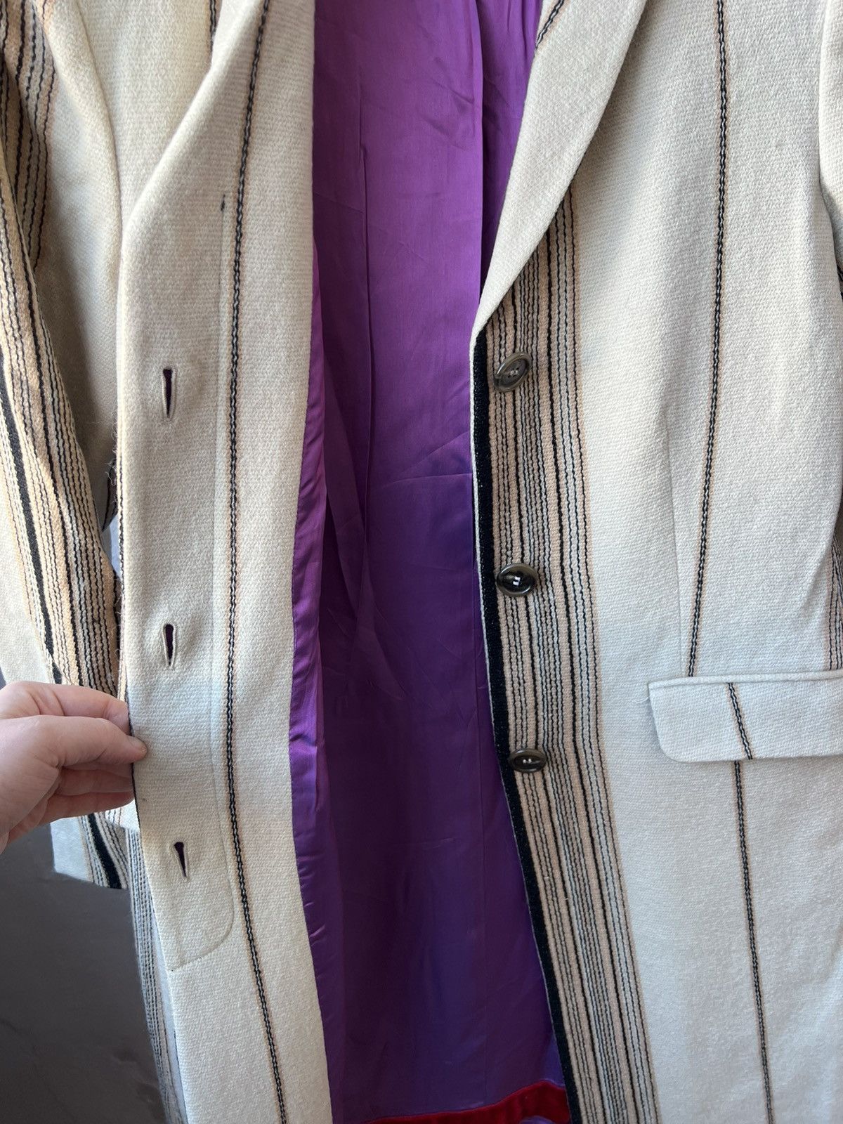 Etro VINTAGE ETRO MILANO WOOL STRIPED WOMEN CLASSIC COAT JACKET42 Size M / US 6-8 / IT 42-44 - 10 Thumbnail