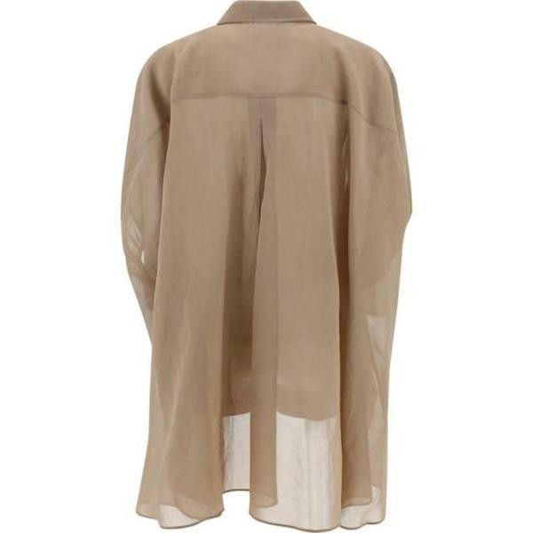 Brunello Cucinelli o1mle0325 Monili Embroidered Blouse in Sand Size XXS / US 00 / IT 34 - 2 Thumbnail