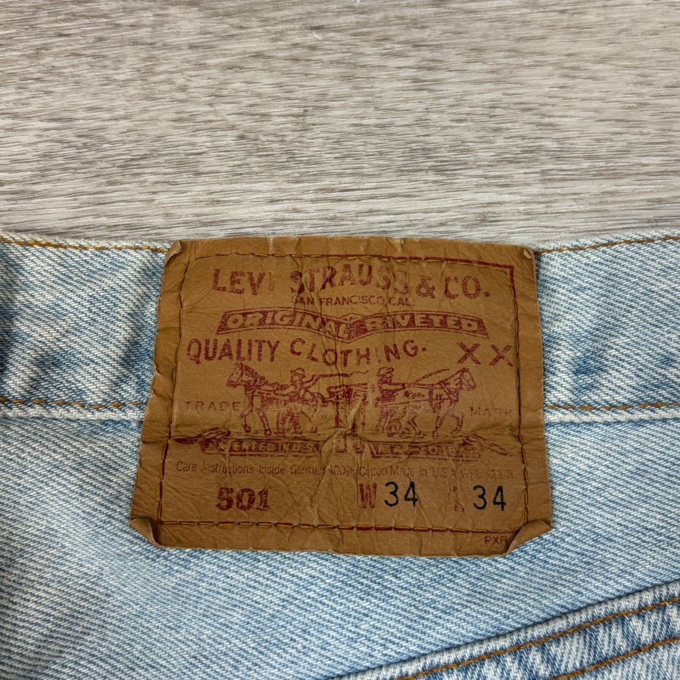 Levi's × Vintage Vintage 90s Levi's 501 Straight Leg Jeans Made in USA 32x25 Size US 32 / EU 48 - 5 Thumbnail