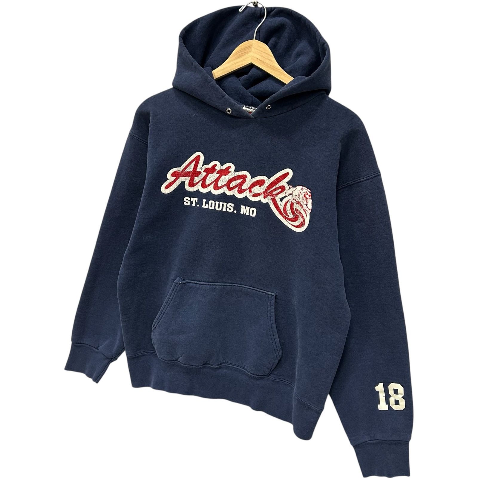 Fruit Of The Loom Vintage St. Louis, MO "Attack" Volleyball Hoodie Large Size US L / EU 52-54 / 3 - 3 Thumbnail