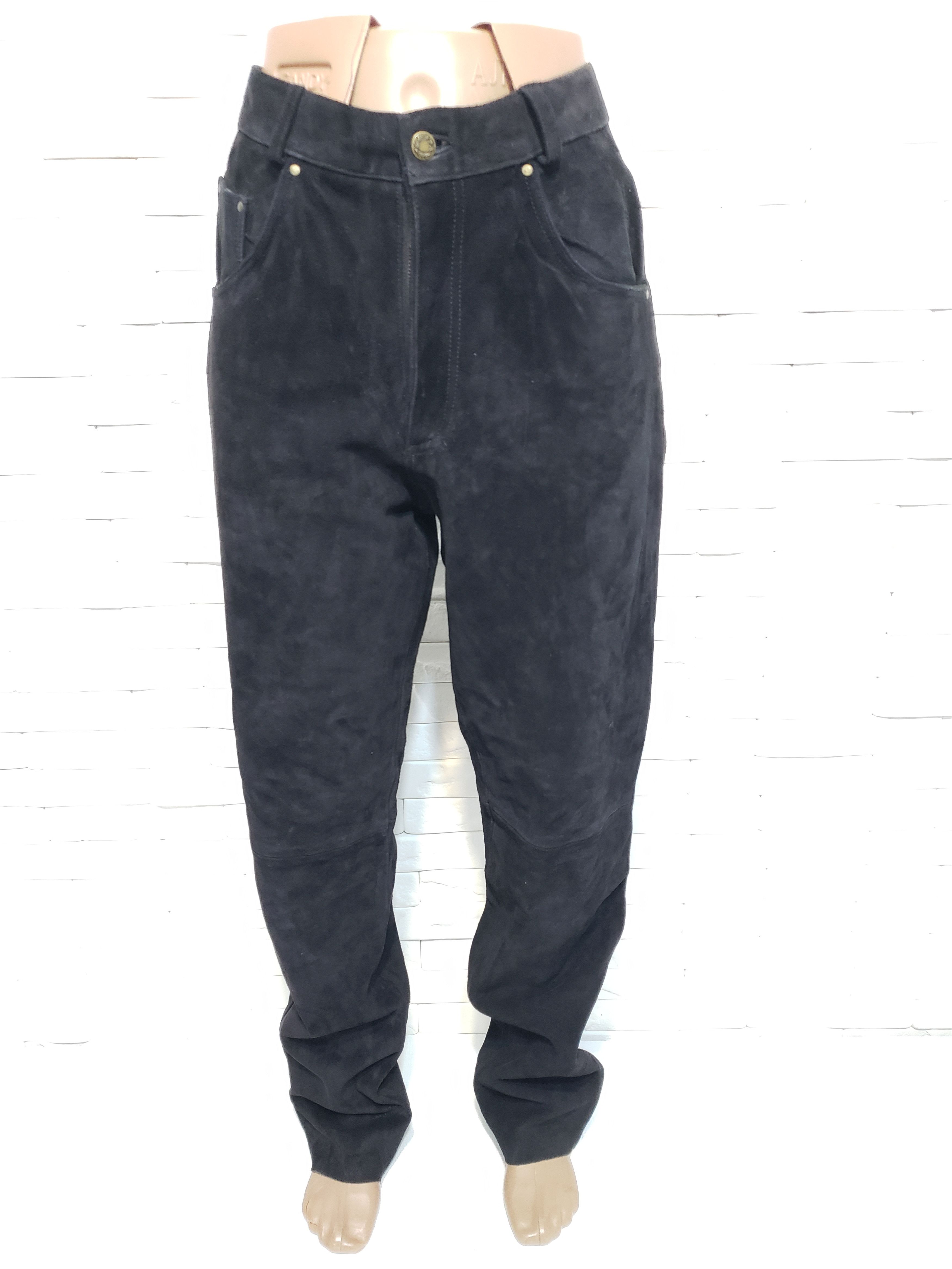 Genuine Leather Men's leather black biker pants. Size US 32 / EU 48 - 1 Thumbnail