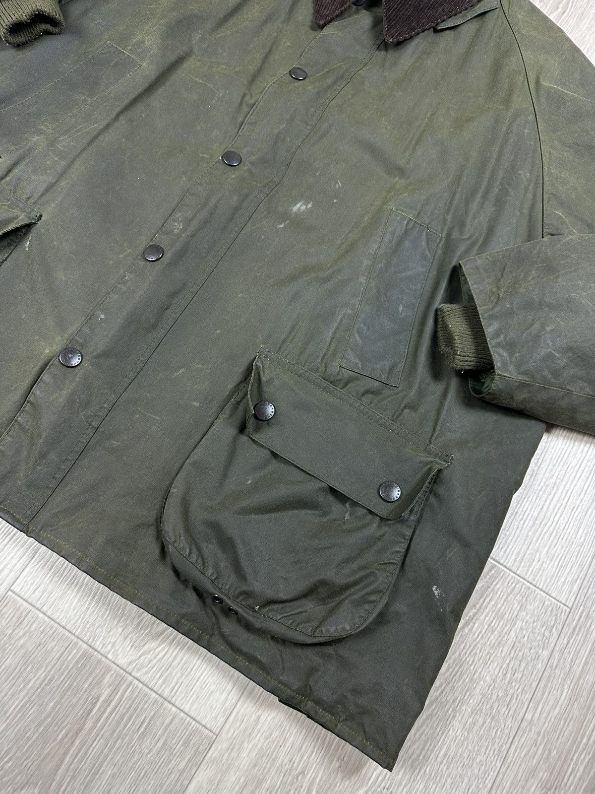 Barbour Vintage Barbour Bedale A100 Waxed Jacket Corduroy Collar Size US XL / EU 56 / 4 - 5 Thumbnail