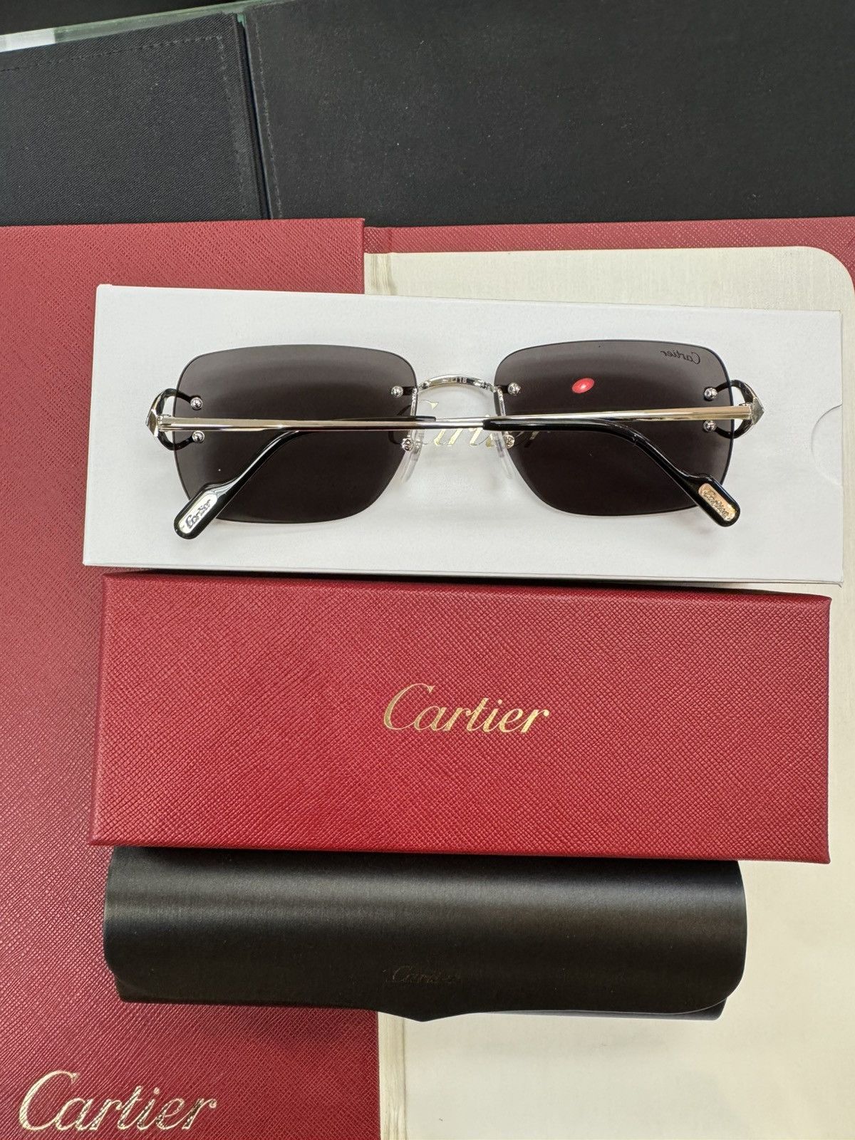 Cartier Cartier Big C Decor Platinum Sunglasses Size ONE SIZE - 2 Thumbnail