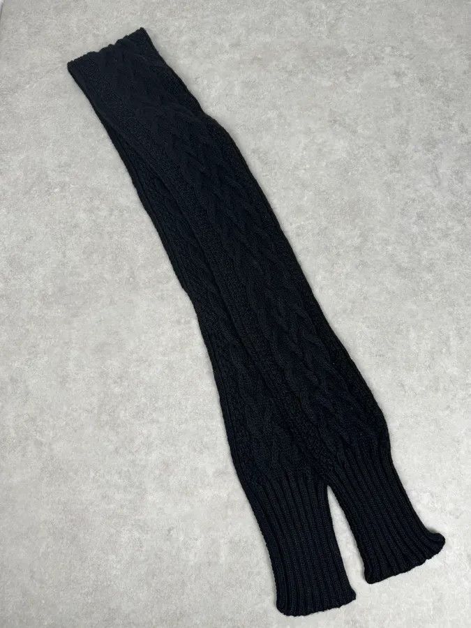 Dolce & Gabbana Dolce & Gabbana Black Wool Cable Knit Scarf Size ONE SIZE - 6 Thumbnail