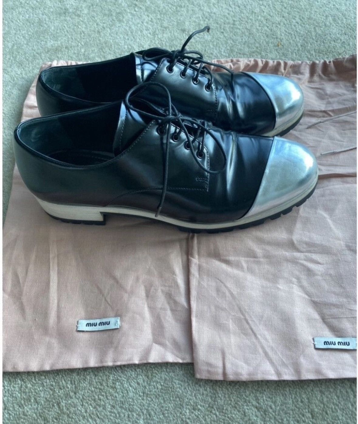 Miu Miu Patent Leather Loafers - Made In Italy - Like New Size US 7 / IT 37 - 3 Thumbnail