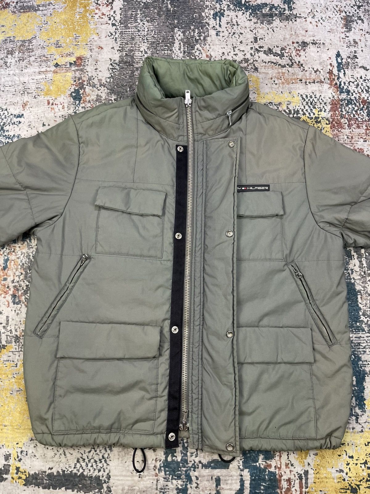 Tommy Hilfiger Vtg Y2k Tommy Hilfiger Multi Pocket Down Jacket Size US L / EU 52-54 / 3 - 8 Thumbnail