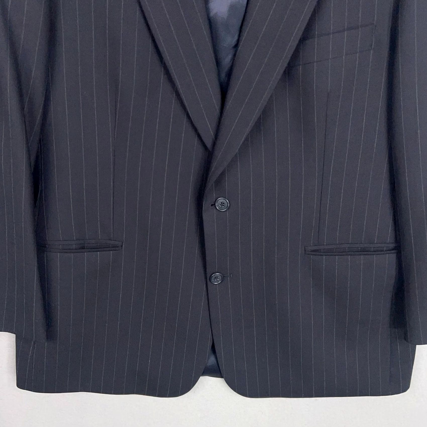 Brooks Brothers Brooks Brothers Jacket Mens 44R Pinstripe Wool Stretch Two Button Notch Blazer Size 44R - 3 Thumbnail