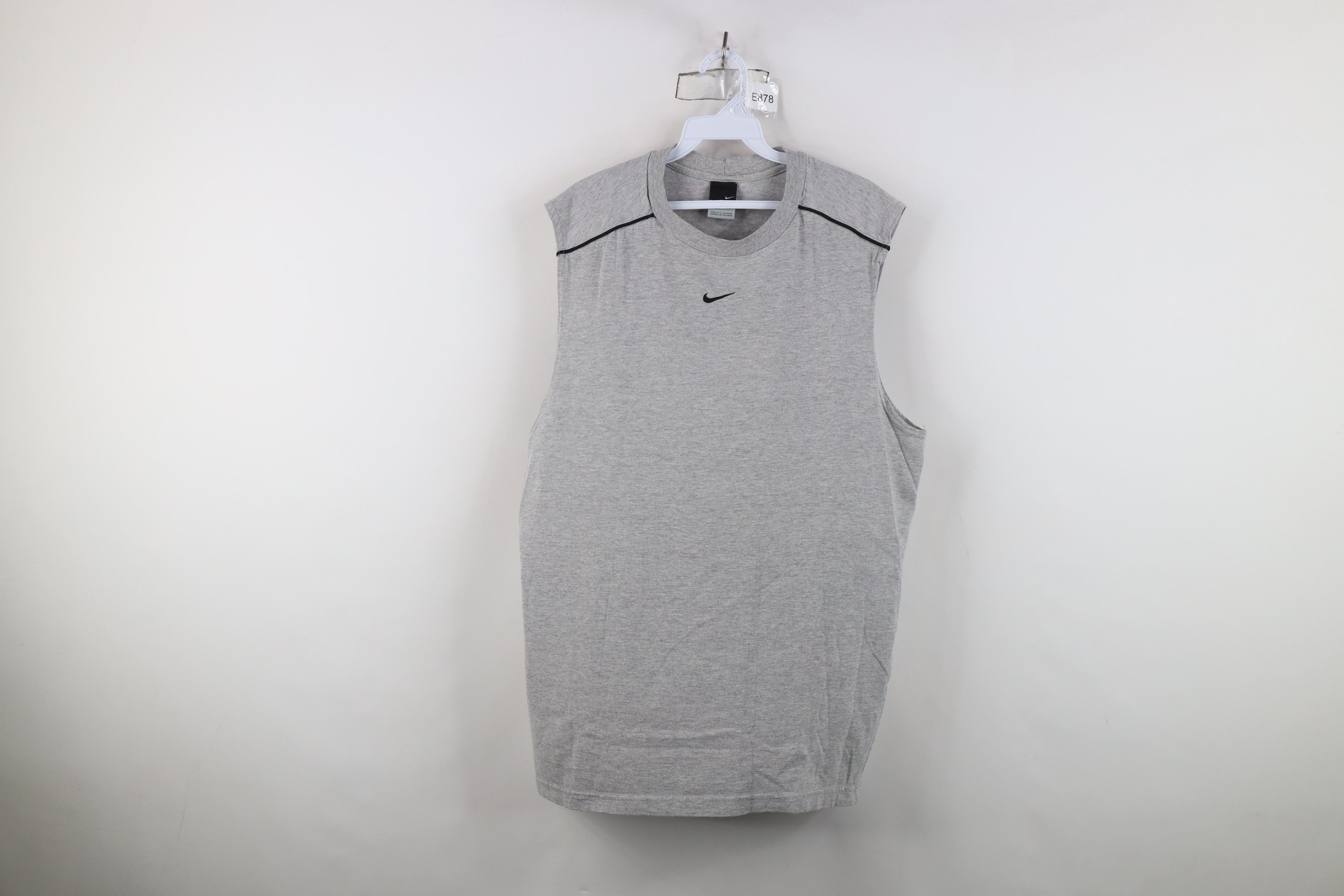 Nike Vintage 90s Y2K Nike Scott Center Swoosh Muscle T-Shirt Gray Size US L / EU 52-54 / 3 - 1 Thumbnail