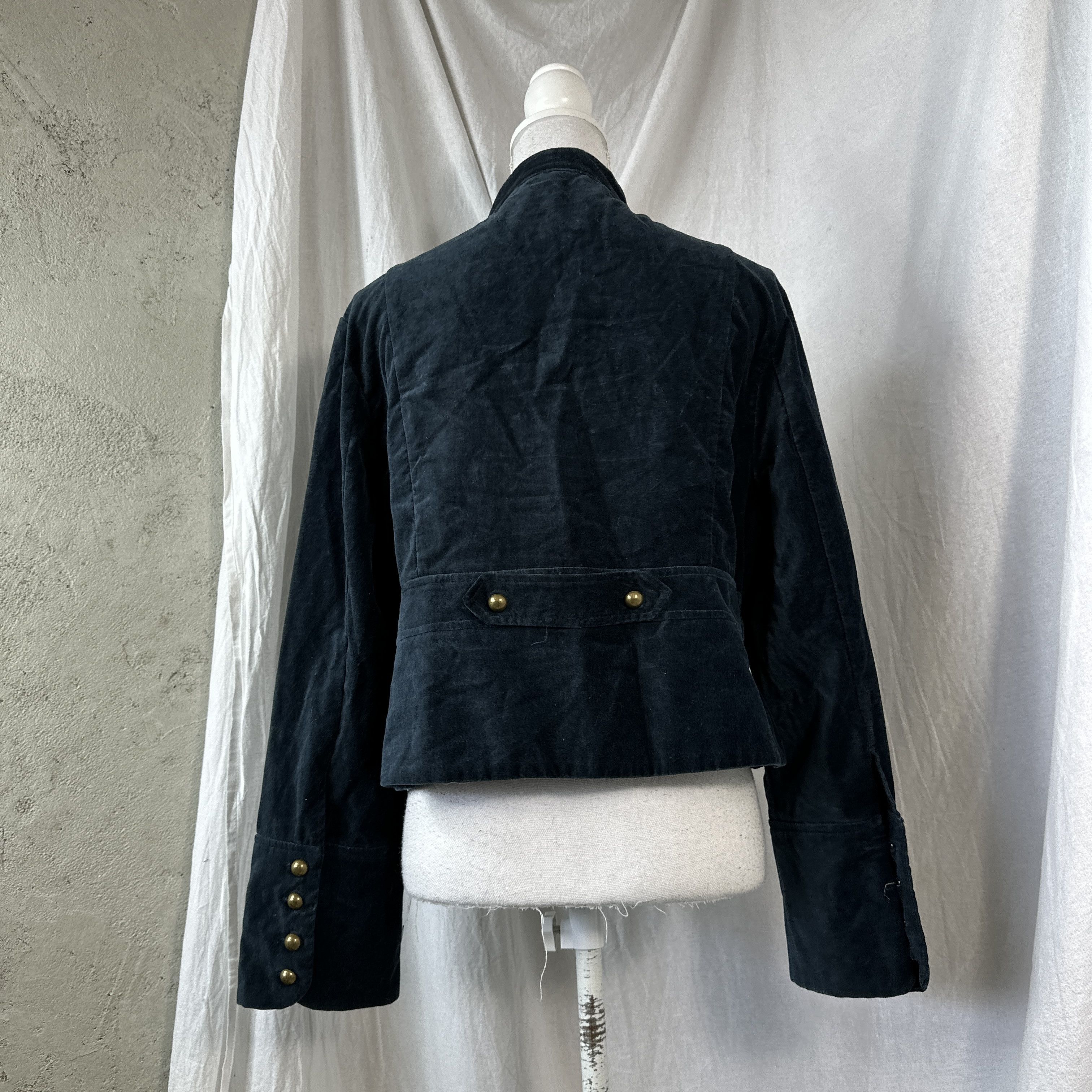 Vintage Velvet Military Styled Avant-Garde Jacket Size M / US 6-8 / IT 42-44 - 5 Thumbnail