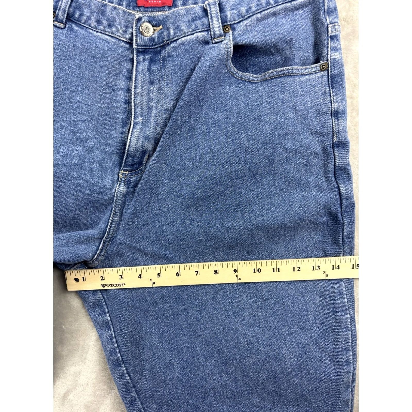 Denime VTG Westport Denim Women's Classic Fit Straight Leg Jeans Medium Wash Size 18 Blue 28in Inseam Regular 18 Jeans Mens Womens Boys Girls Size ONE SIZE - 3 Thumbnail