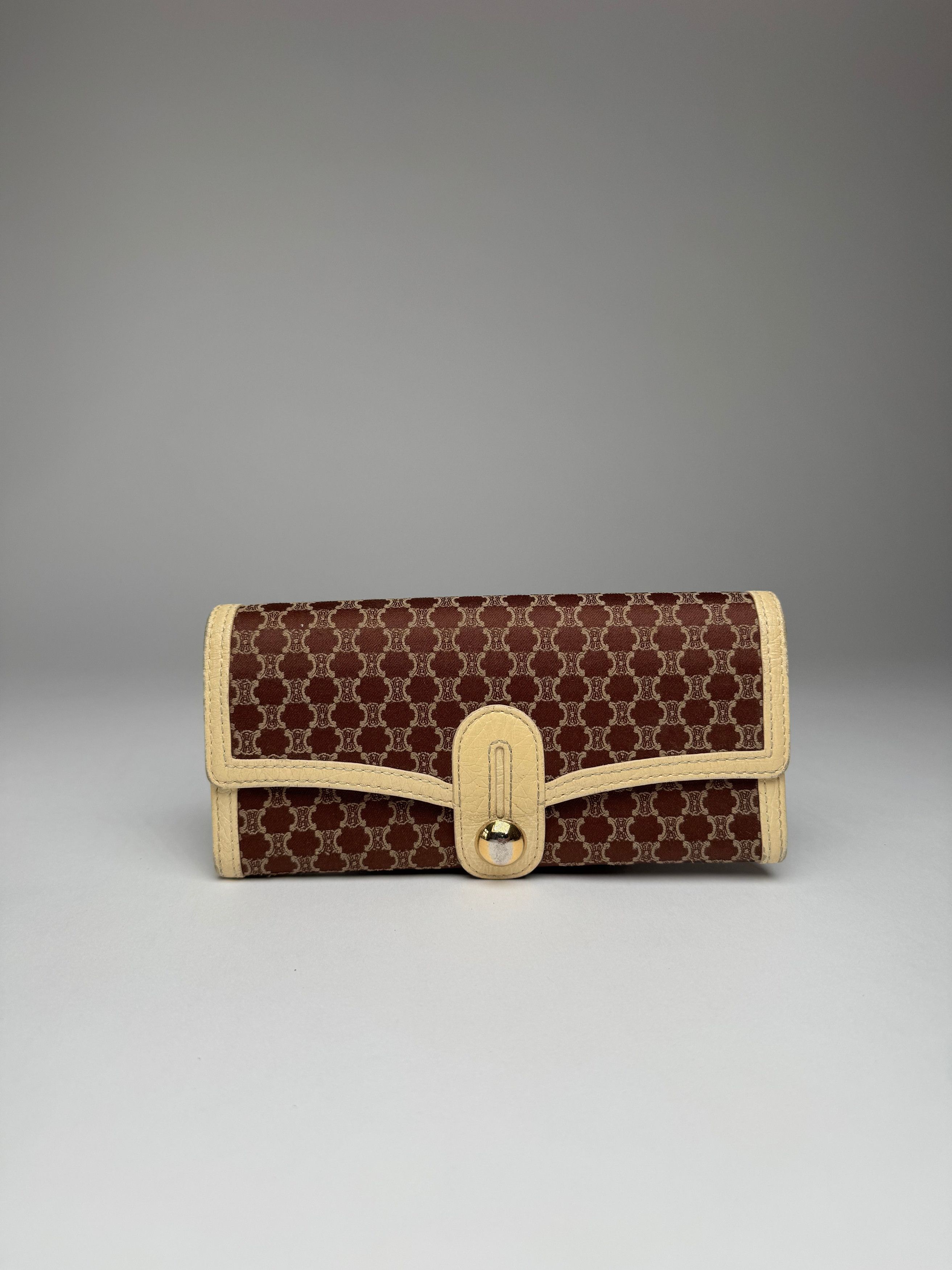 Celine Vintage Leather Canvas Monogram Wallet Size ONE SIZE - 1 Thumbnail