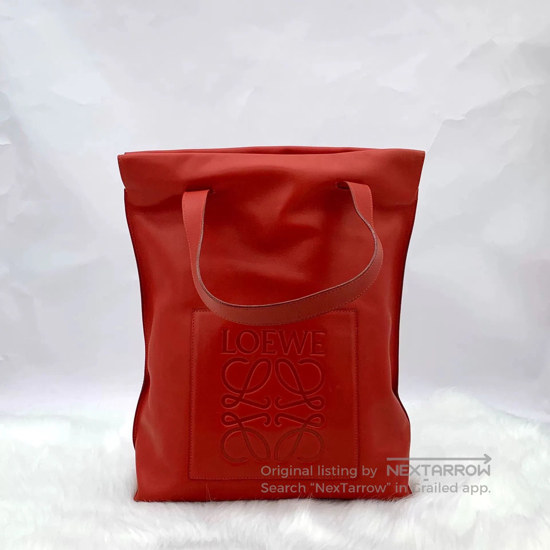 Loewe Loewe Red Logo Embossed Tote Bag. Size ONE SIZE - 1 Thumbnail