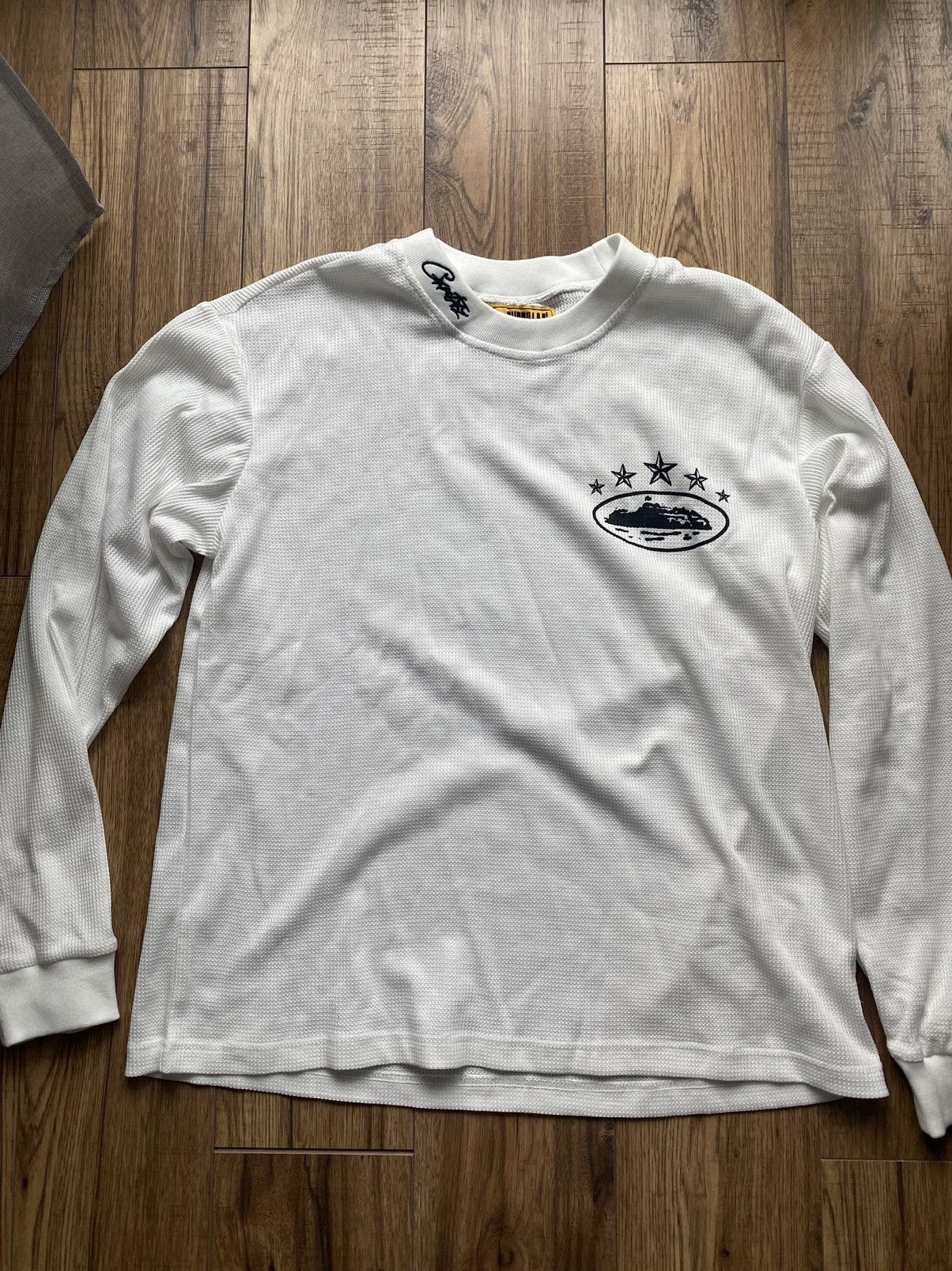 Corteiz Corteiz 5 Starz Alcatraz Waffle Longsleeve white t-shirt | Grailed