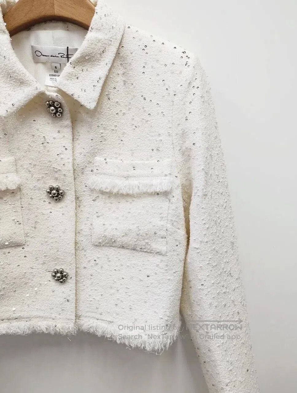 Oscar De La Renta Oscar de la Renta White Short Jacket. Size S / US 4 / IT 40 - 4 Thumbnail